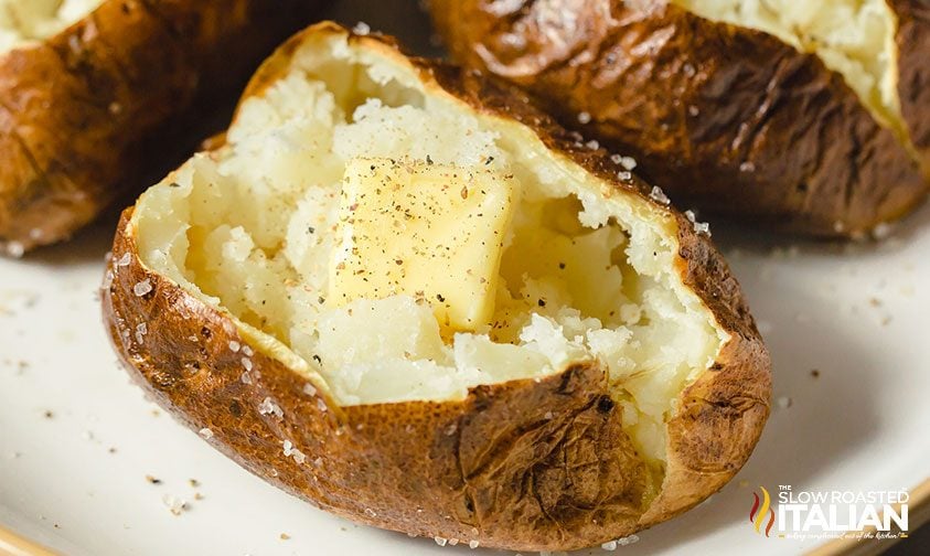 fluffy baked potato in air fryer