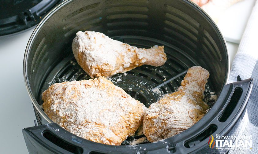 drumsticks coated with flour