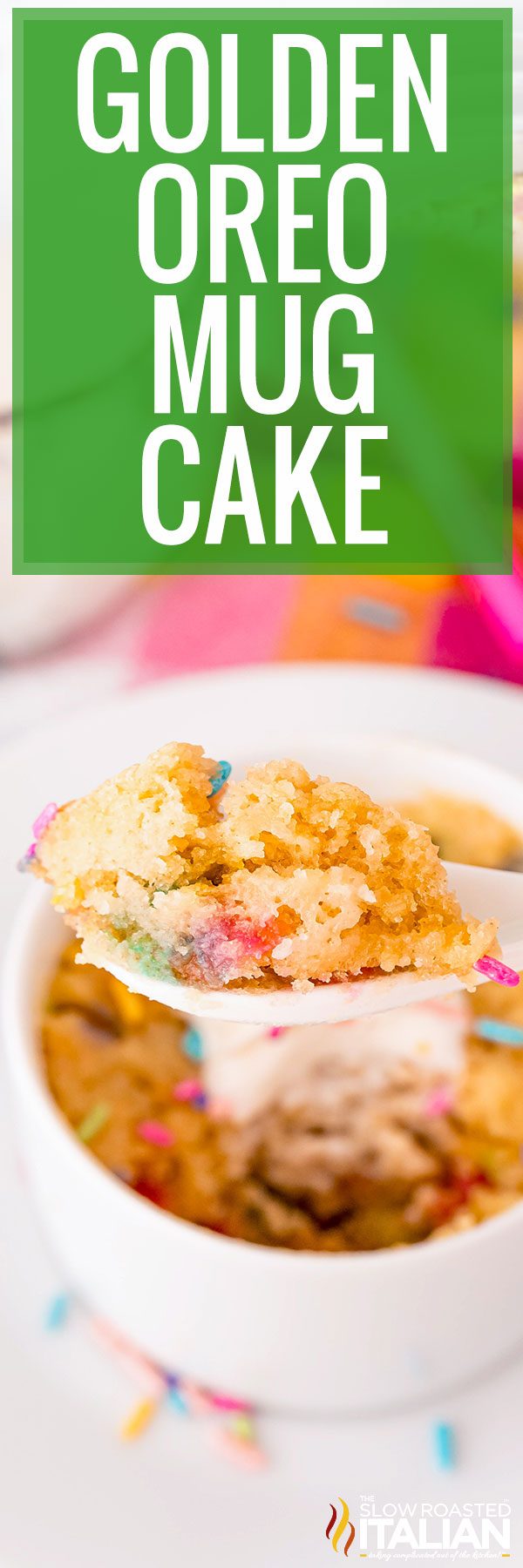 titled image (and shown): golden oreo mug cake