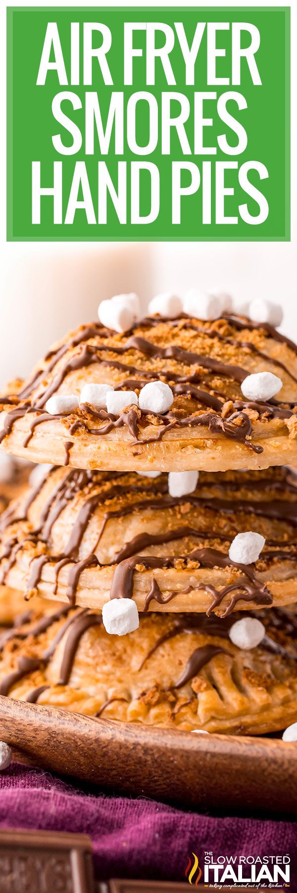 titled image of air fryer smores hand pies