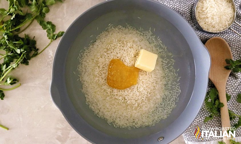 melting butter in skillet