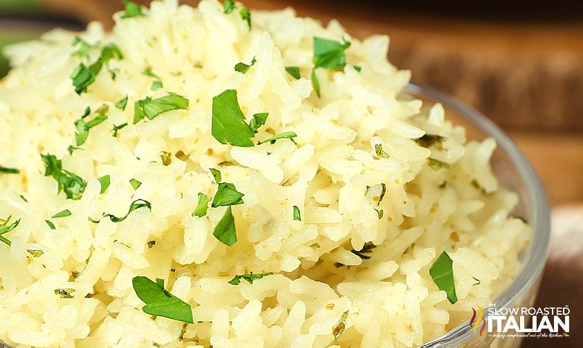 chicken rice side dish closeup