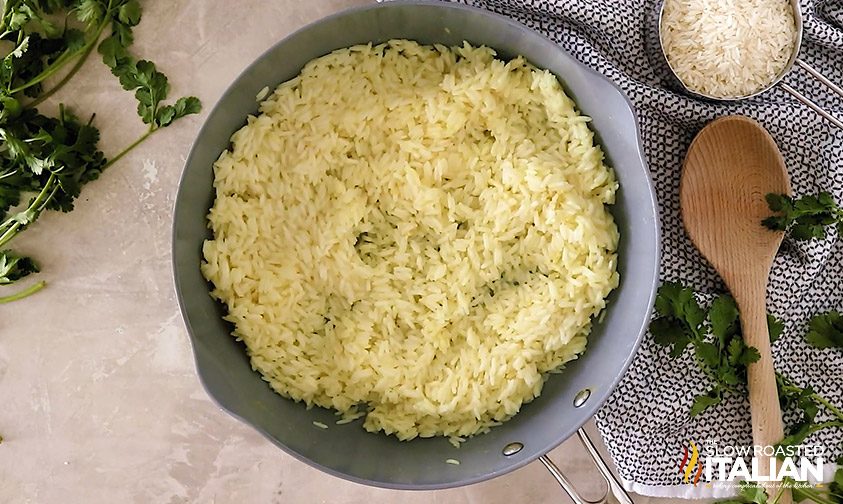 rice side dish in saucepan