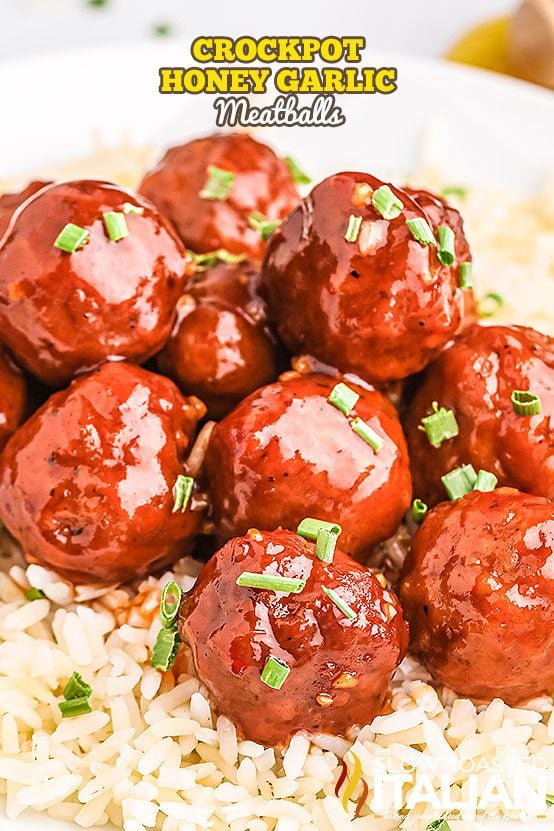 Easy Crockpot Honey Garlic Meatballs (5-Ingredient Recipe)