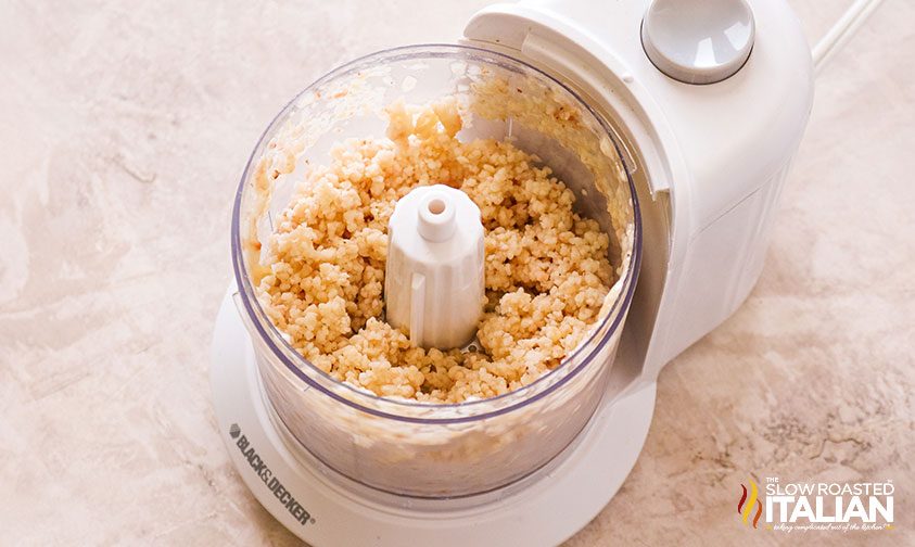 chopped frozen bananas in food processor