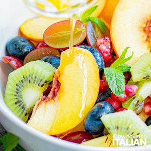 fresh fruit slices in a bowl