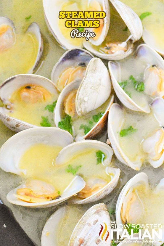 titled collage for steamed clams recipe