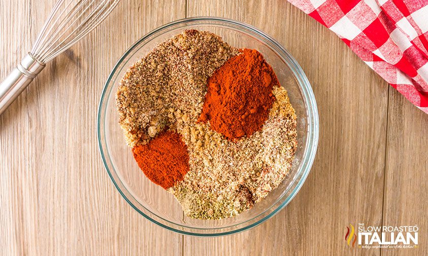 dry rub for ribs in glass bowl
