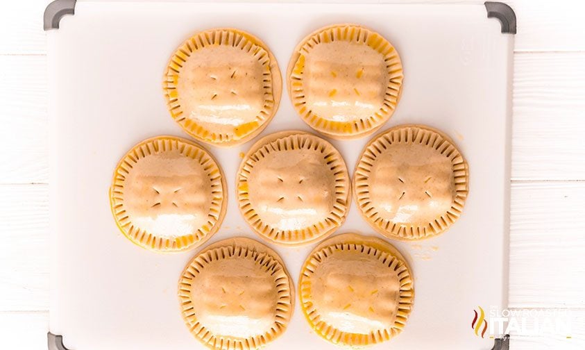 round hand pies brushed with egg wash