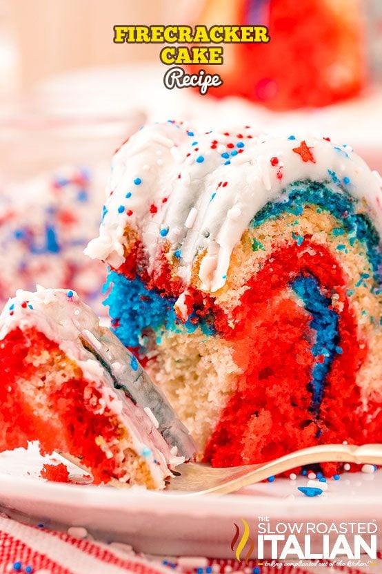 fireworks themed July 4th cake