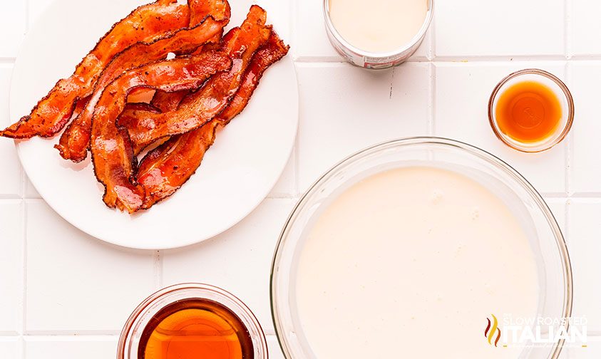 strips of bacon for ice cream on counter