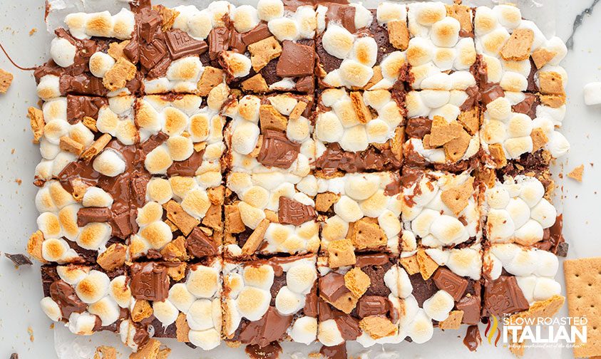 smores brownies with marshmallows