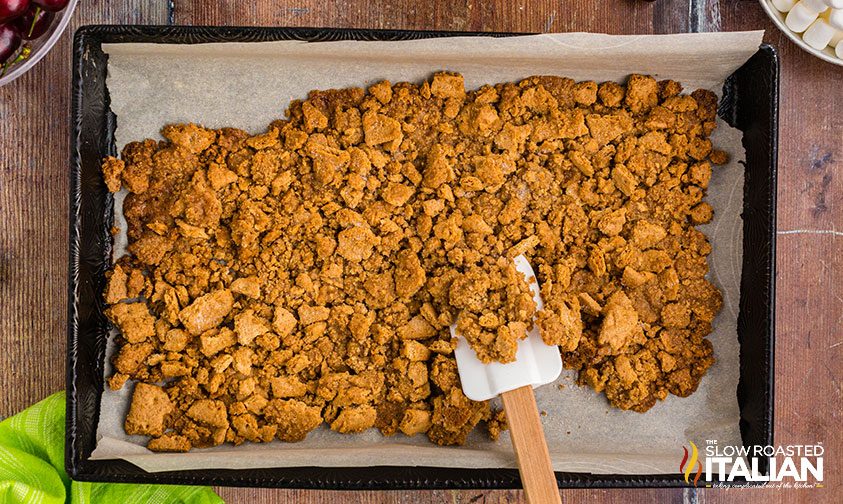 baking graham cracker crust for cherry dessert