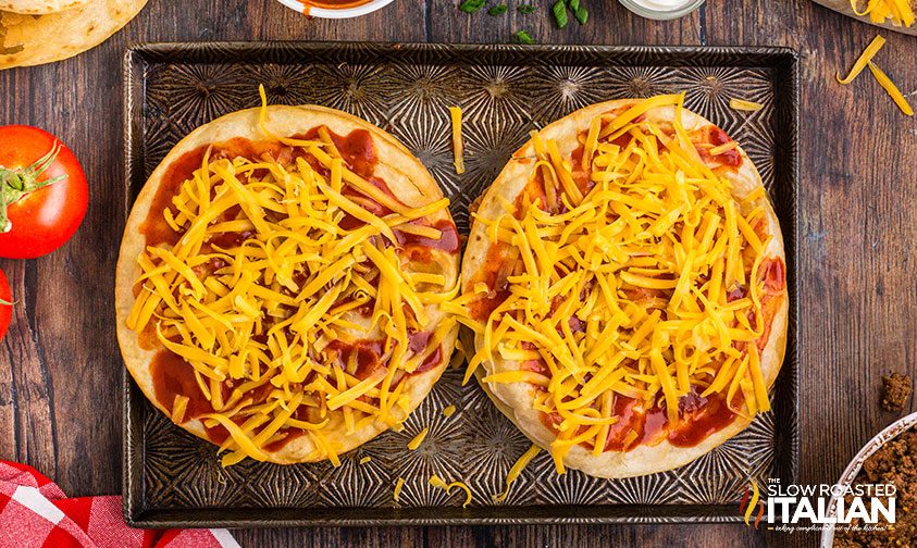 homemade mexican pizzas before baking
