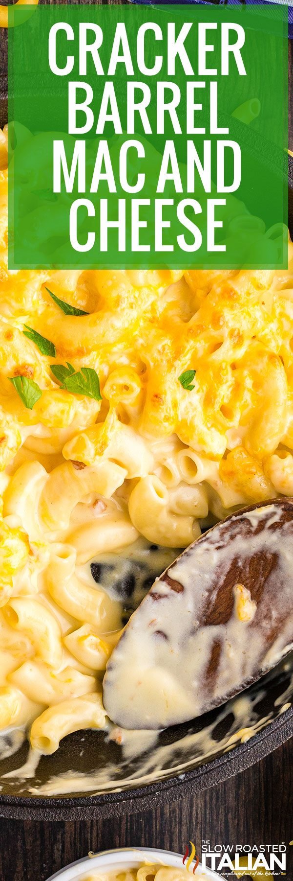 titled collage for Cracker Barrel mac and cheese recipe