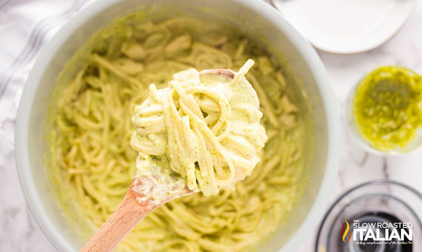 chicken pesto pasta in pressure cooker