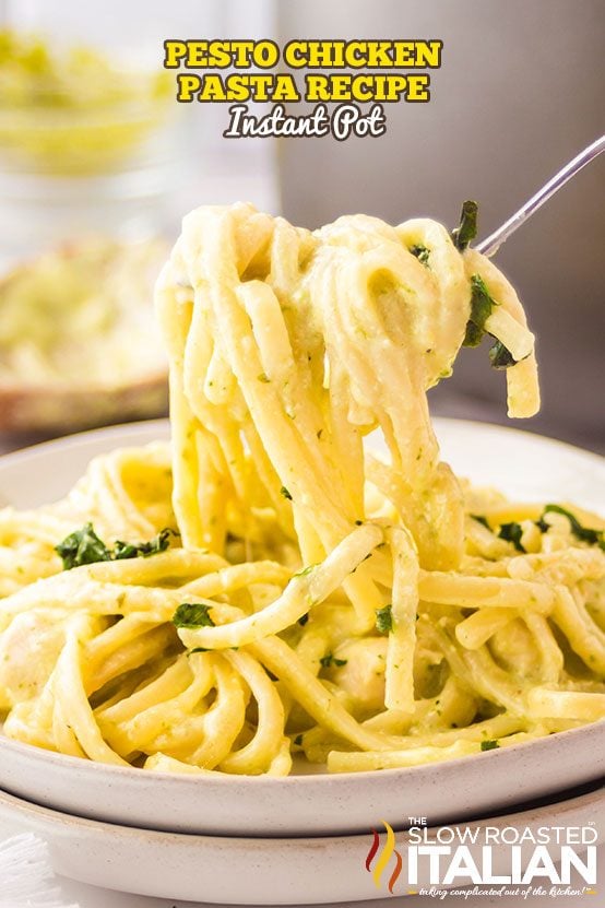 Creamy Pesto Chicken Pasta Recipe (Instant Pot)