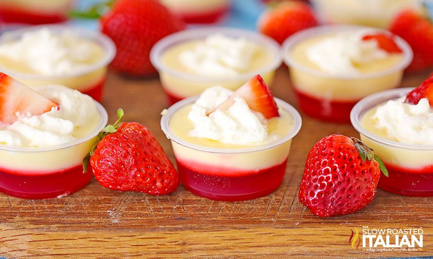 Strawberry Cheesecake Pudding Shots