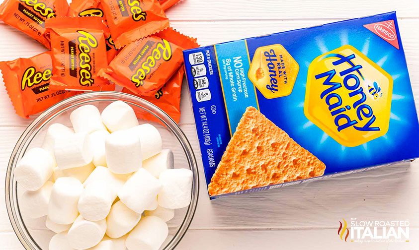 smores ingredients on counter