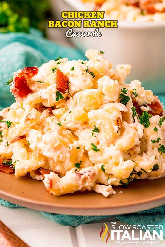 Crock Pot Chicken Bacon Ranch Pizza Casserole - Beyer Eats and Drinks