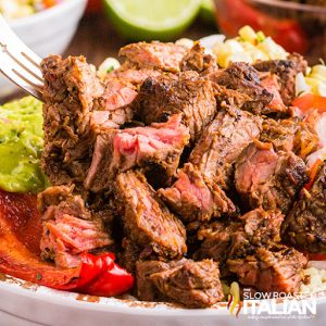 Chipotle steak, cut into slices.