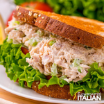 classic chicken salad on toasted bread with lettuce