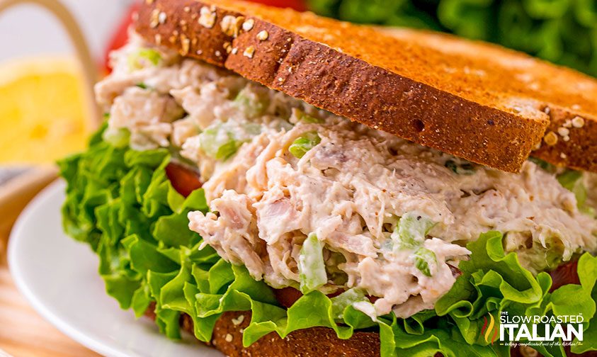 chicken salad on toasted bread