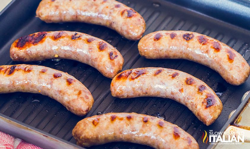 grilling bratwurst