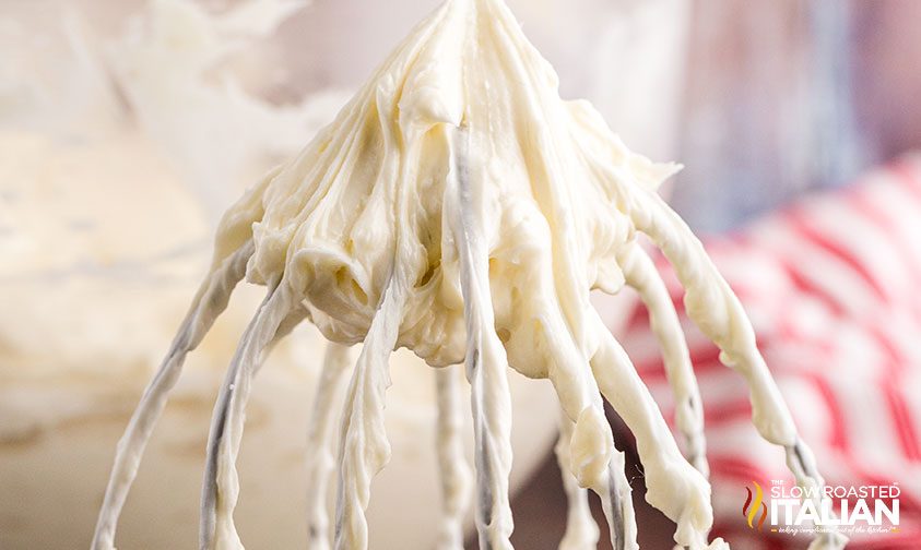 Italian meringue buttercream on a beater