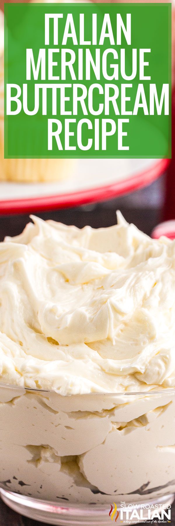 titled collage for meringue buttercream recipe