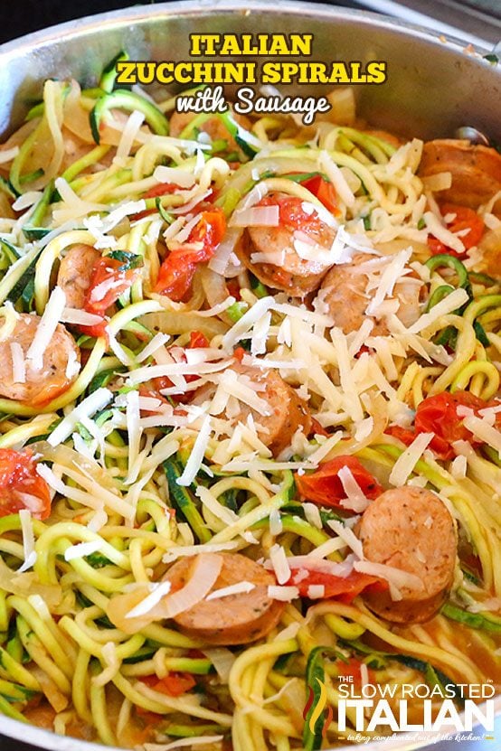 titled (and shown) zucchini noodles with sausage