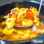 meatball tortellini soup in crockpot