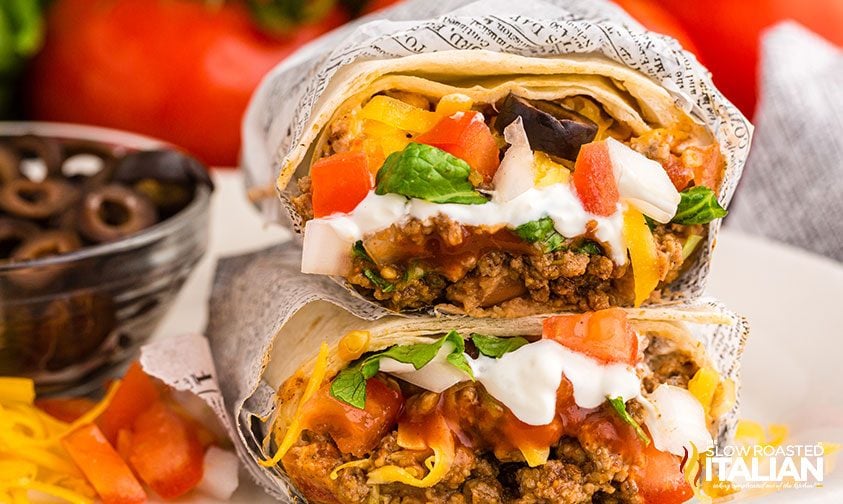 Taco Bell burrito supreme wrapped in paper