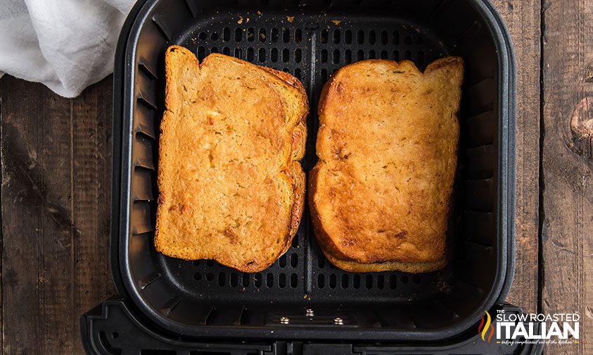 air fryer grilled cheese in basket