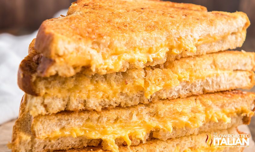 air fryer grilled cheese, stacked