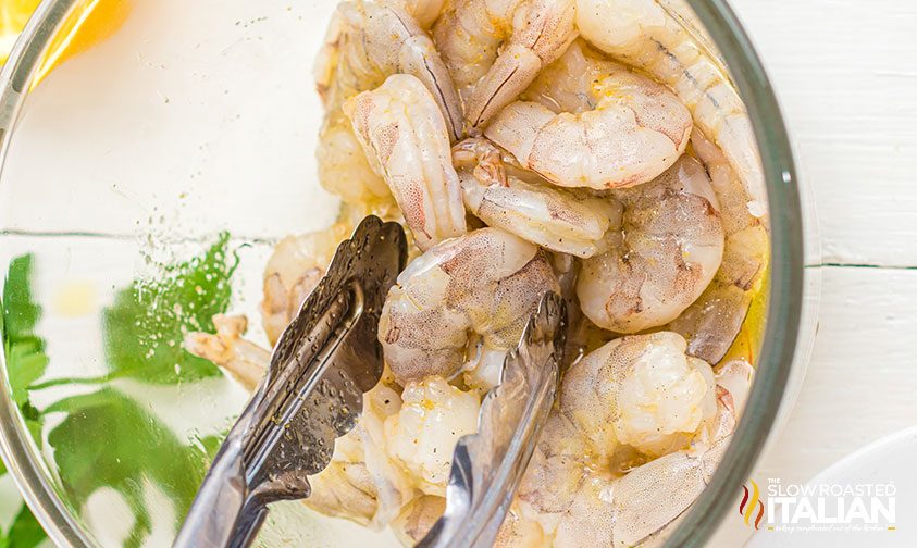 raw shrimp in a bowl