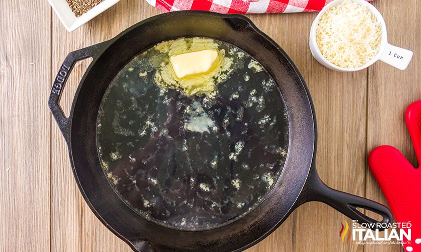 melting butter in cast iron skillet