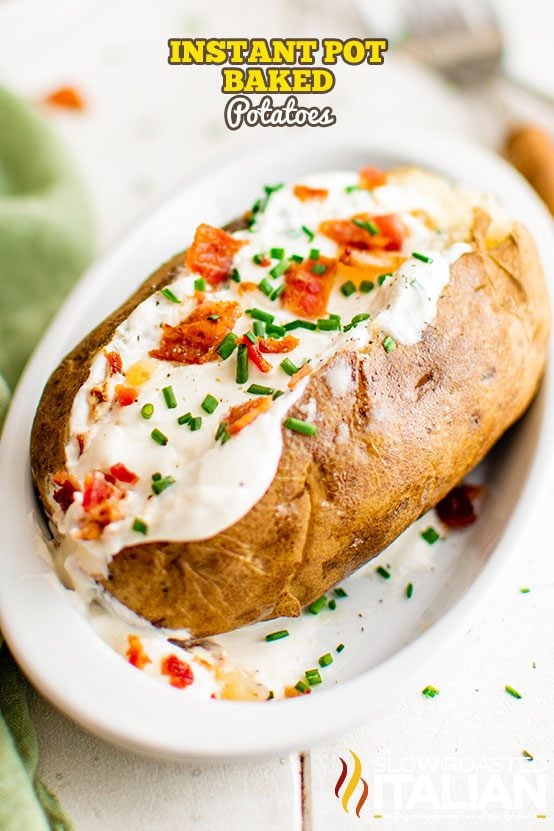 titled collage for instant pot baked potatoes