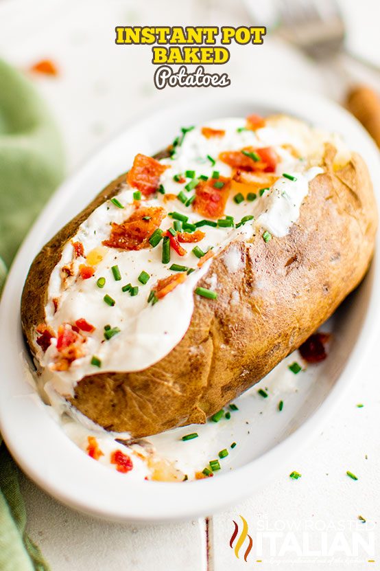 titled collage for instant pot baked potatoes