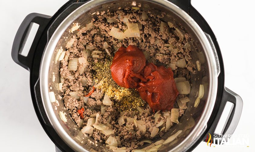 making lasagna soup instant pot