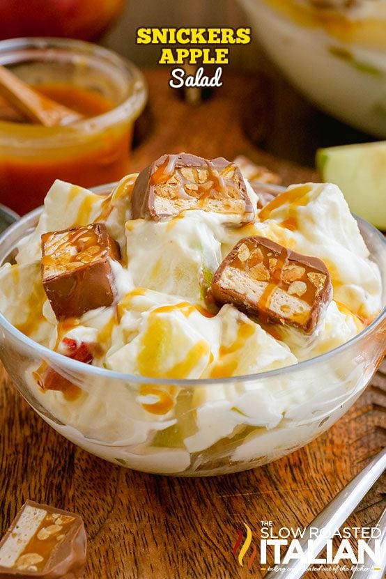 Snickers Apple Salad in a bowl