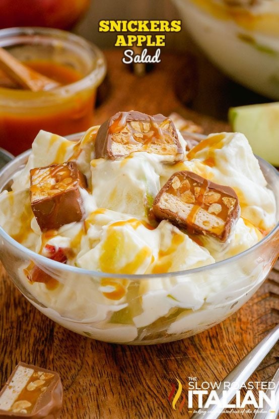 bowl of snicker apple salad