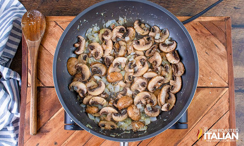 sautéed mushrooms in skillet