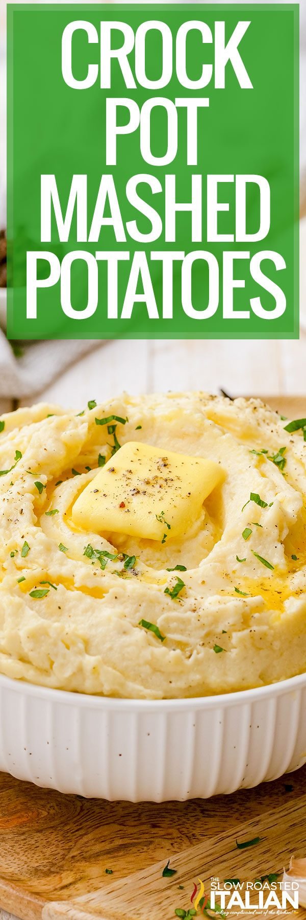 titled image (and shown): easy crock pot mashed potatoes recipe