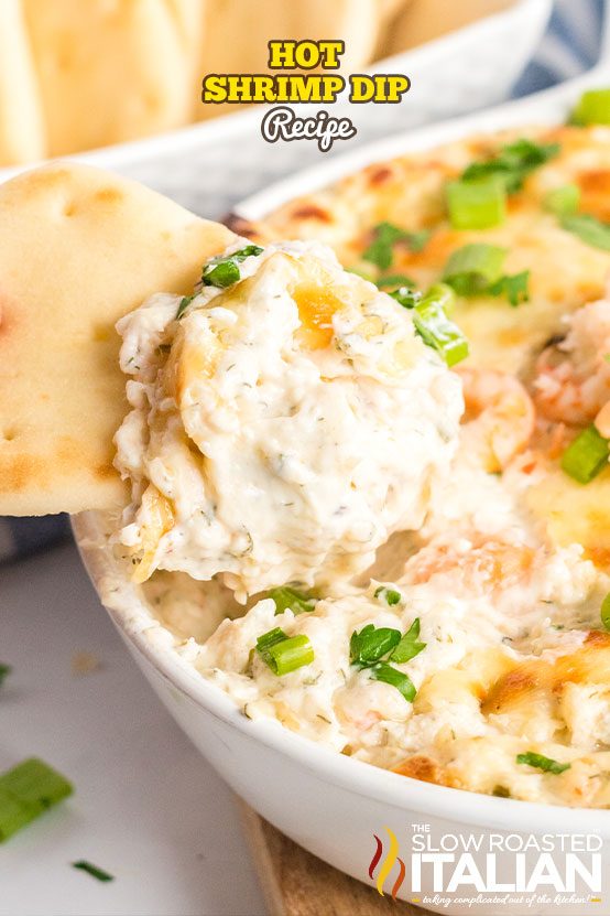 titled collage for hot shrimp dip recipe
