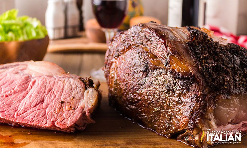 slicing grilled prime rib