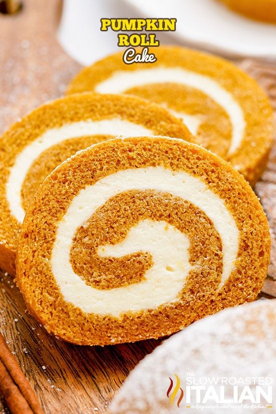 titled image for pumpkin roll cake recipe