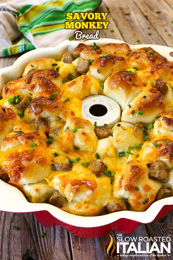 Savory Monkey Bread in a bundt pan