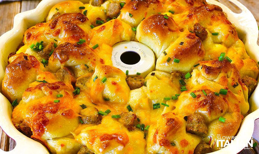 sausage bread in pan