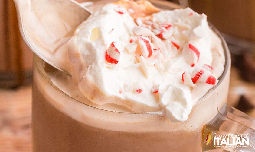spoonful of peppermint hot chocolate
